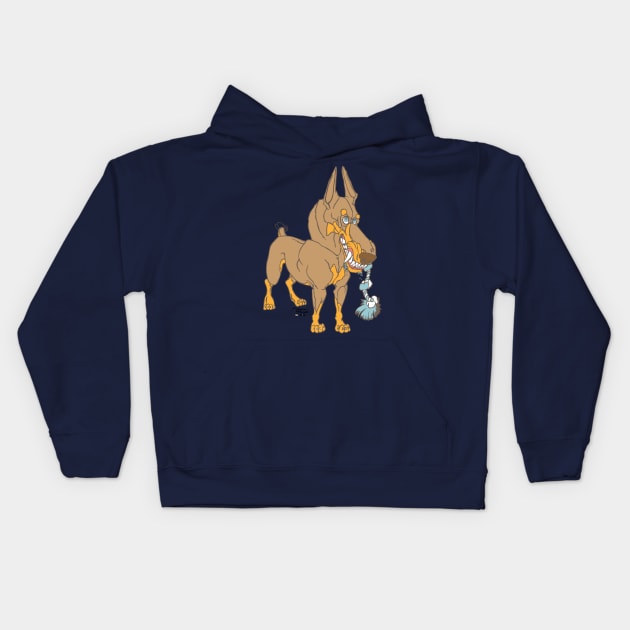 FAWN DOBERMAN Kids Hoodie by WildThingsTreasures34